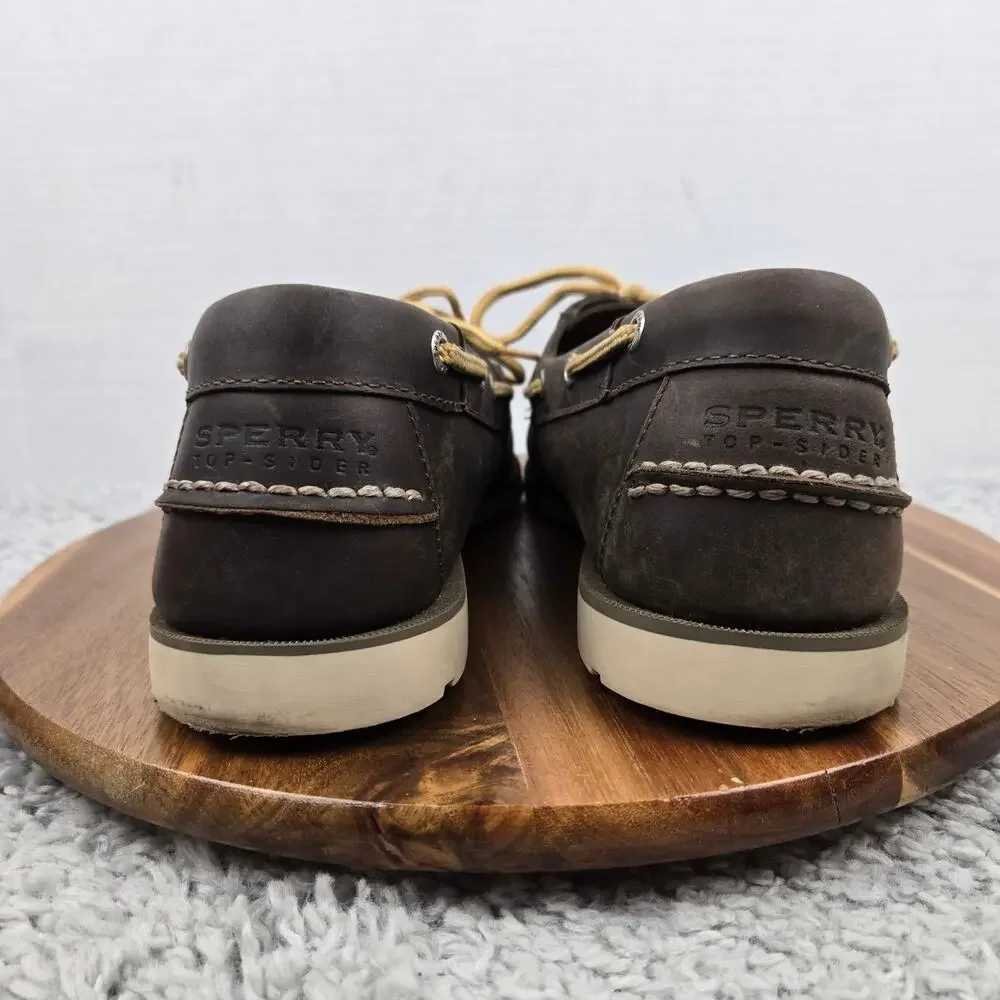 Sperry Top Sider Men 12M Authentic Original 2-Eye Brown Leather Casual Boat Shoe